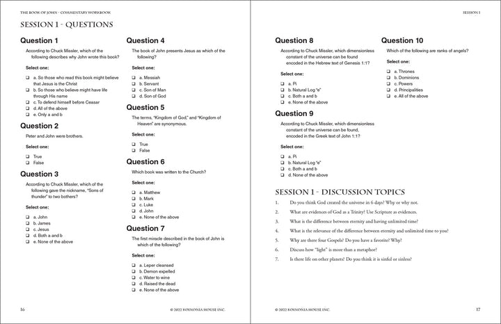 John: Commentary Workbook