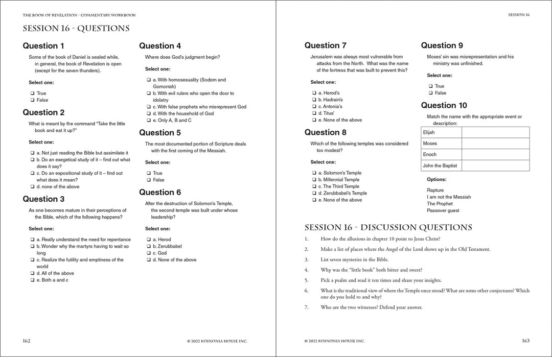 Revelation: Commentary Workbook