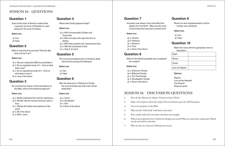 Revelation: Commentary Workbook
