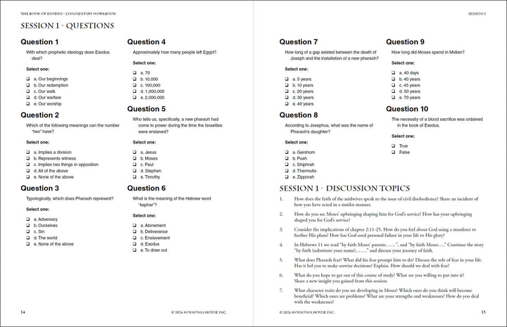 Exodus: Commentary Workbook